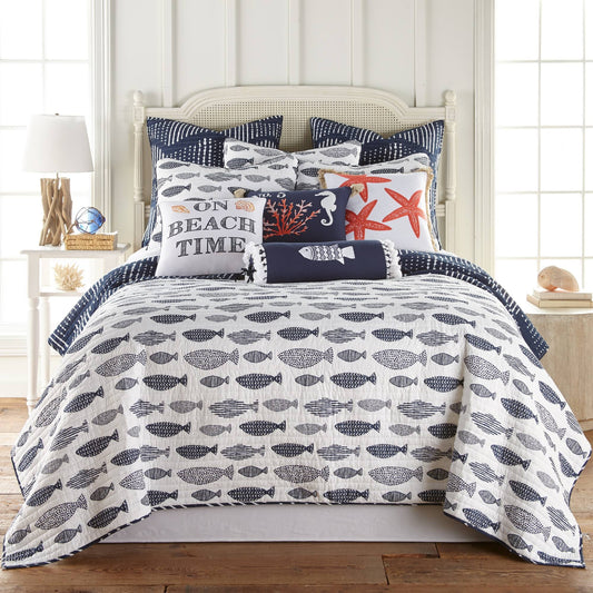 Home Bakio King Quilt Set, Blue