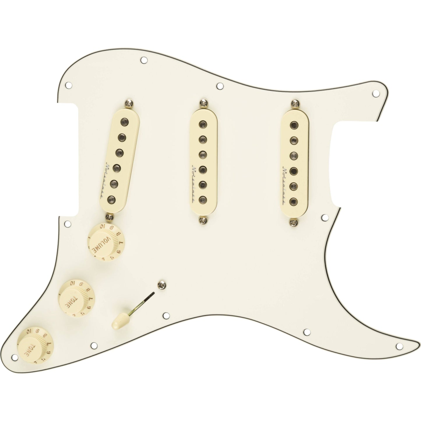 Hot Noiseless Prewired Stratocaster Pickguard - 3-Ply White