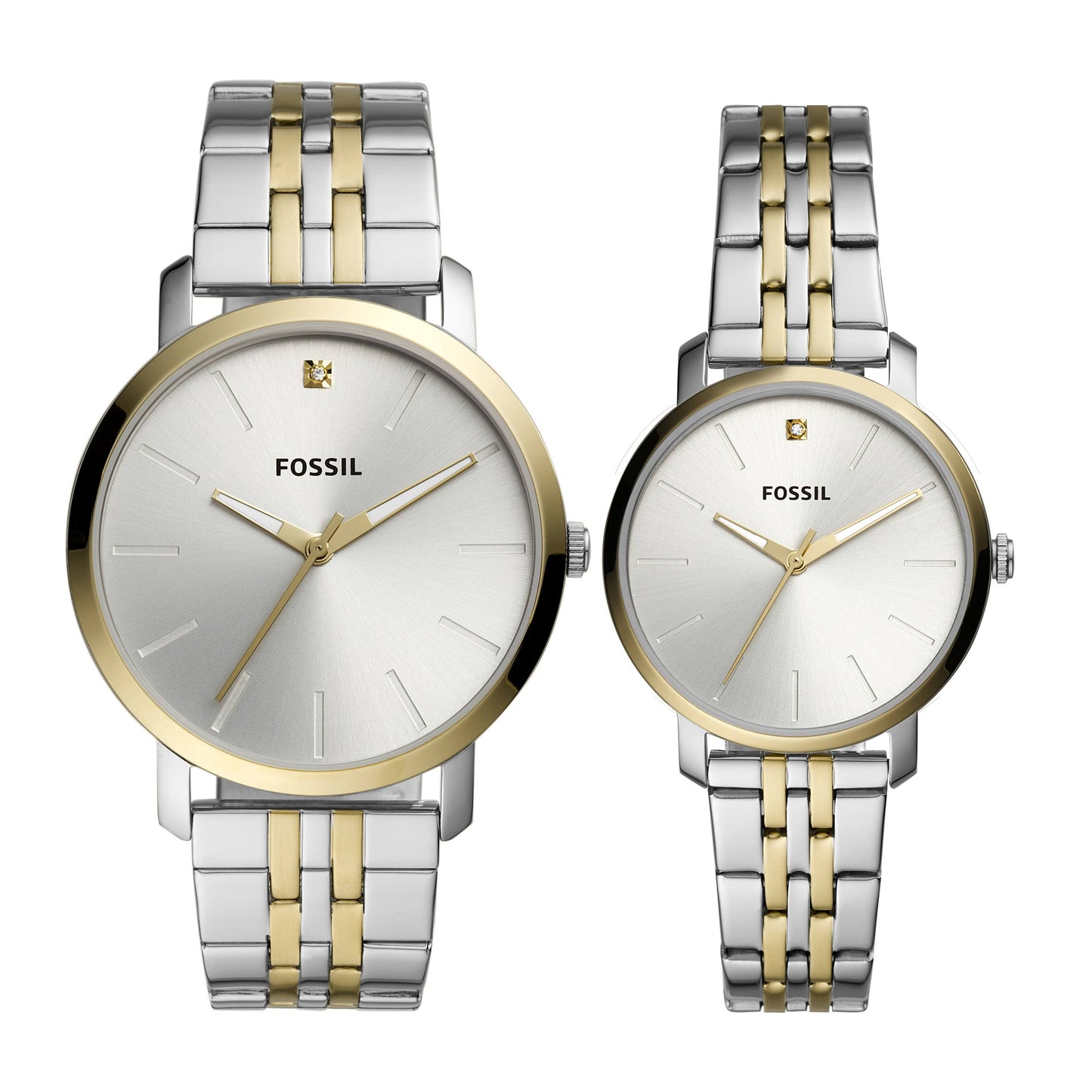 His And Her Lux Luther Three-Hand Two-Tone Stainless Steel Watch Gift Set - 2t Silver/Gold