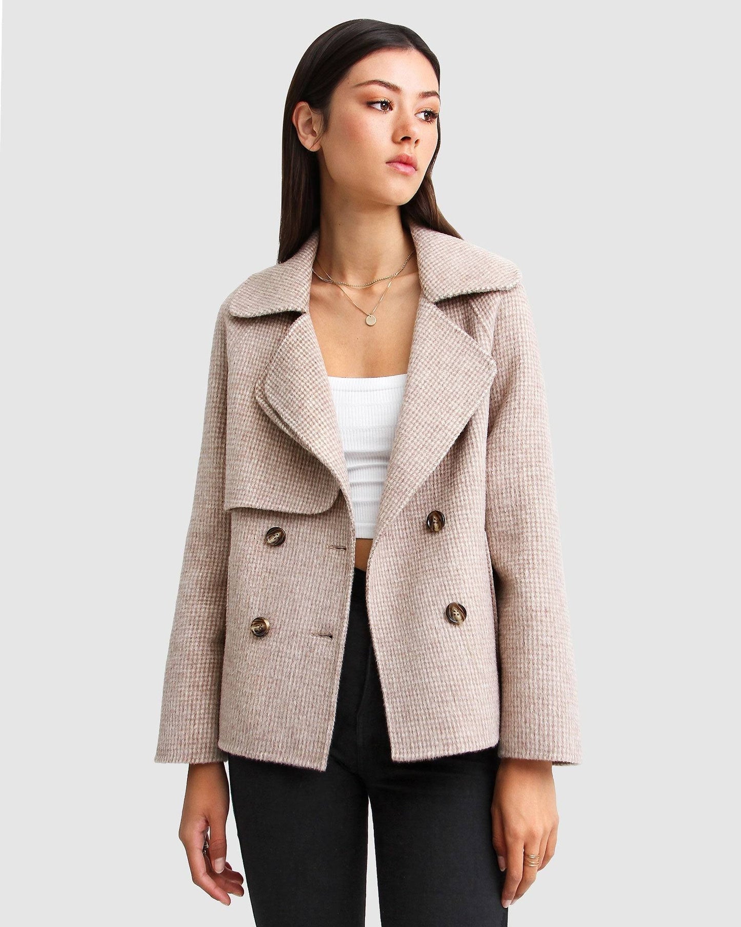 I'm Yours Wool Blend Peacoat - Blush