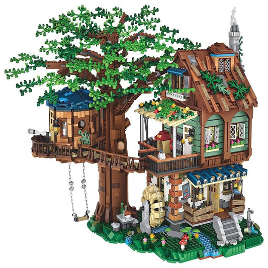Idea Tree House Bricks Model Toys Set, Diy Forest House Building Blocks Street View Sets, For Teens Boys Girls/Adults Ages 14Tree House