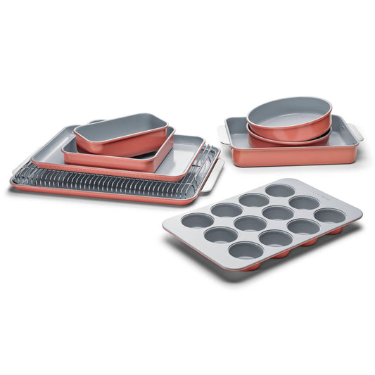 Home Non-Stick Ceramic Bakeware Set, 11-Piece - Cream