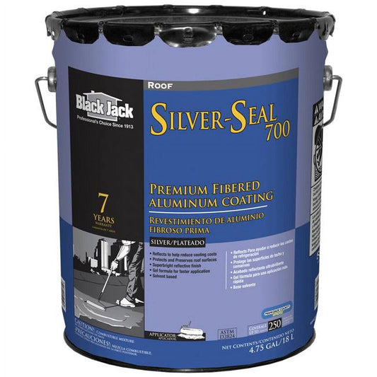 High-Gloss Silver Fibered Aluminum Roof Coating 5 Gal
