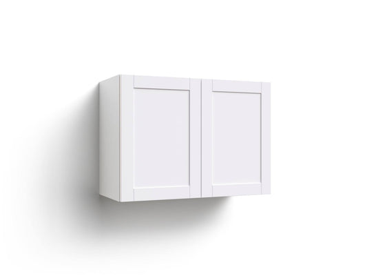 Home Cabinet 30-In W X 21.5-In H X 13.8-In D White Door Wall Fully Assembled Stock Cabinet (Shaker Door Style)