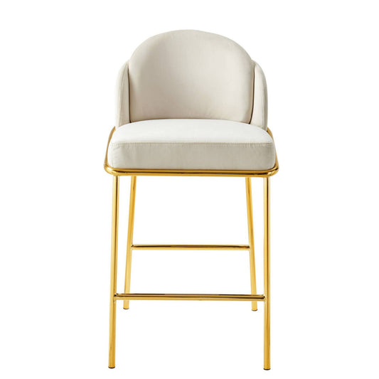 Home Anabel Velvet Counter Stool Beige