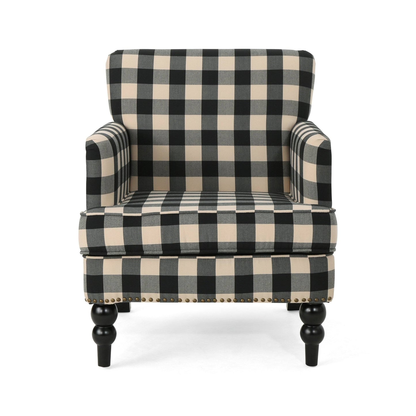 House - Drewsey Fabric Club Chair - Black Checkerboard