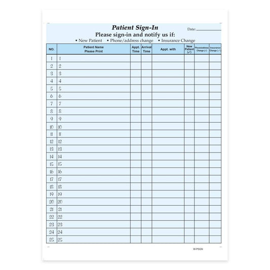 Hipaa Compliant Patient/Visitor Privacy 2-Part Sign-In Sheets, 8-1/2" X 11", Purple, Pack Of 250 Sheets