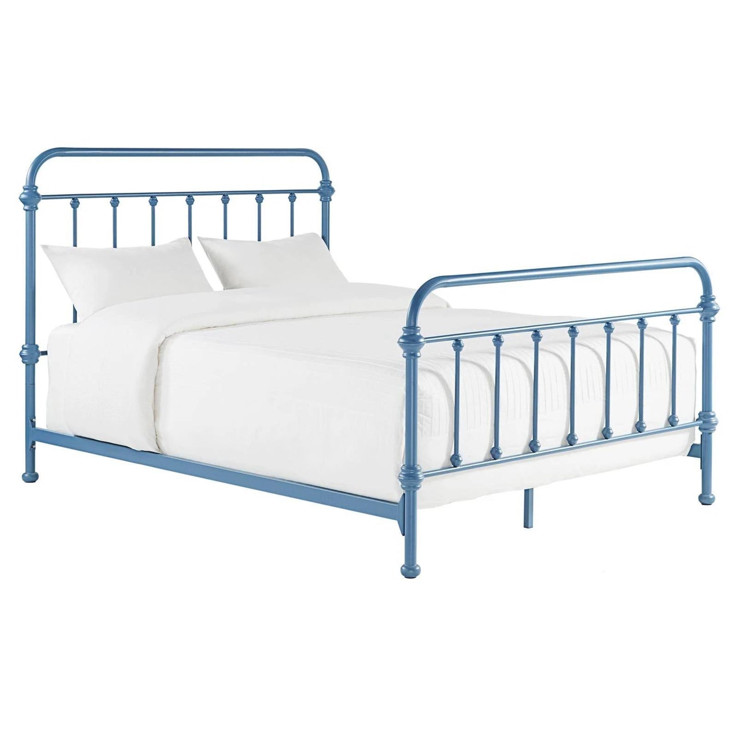 Home Nottingham Metal Twin Bed, Blue Steel