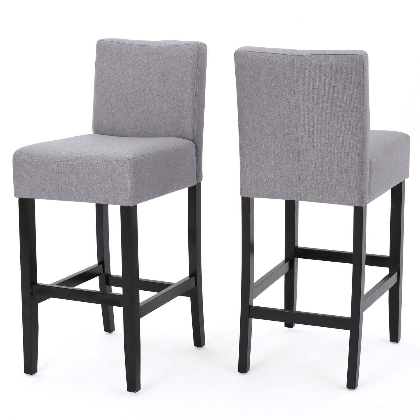House Lopez 29.5 In. Light Grey Fabric Bar Stool (Set Of 2)