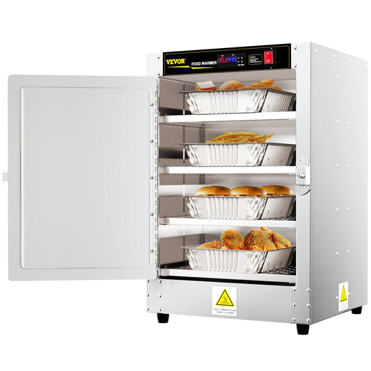 Hot Box Food Warmer 25"X15"X24" Concession Warmer With Water Tray Four Disposable Catering Pans Countertop Pizza Patty Pastry Empanada