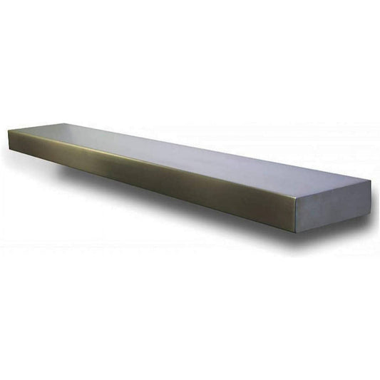 Home And Hearth Titus 68-Inch Metal Fireplace Mantel Shelf In Brushed Stainless Steel