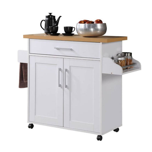 Hik78 Kitchen Island With Towel Rack, Beech