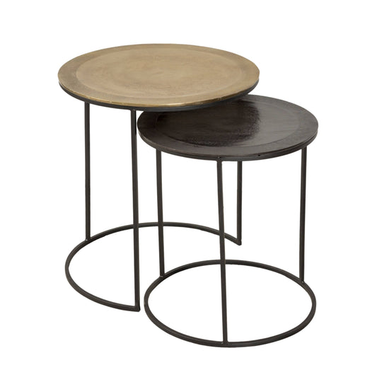 Home Set Of 2 Aluminum Nesting Tables 13775