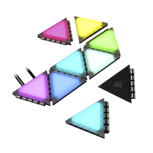 Icue Lc100 Case Accent Lighting Panels - Mini Triangle - 9x Tile Starter Kit