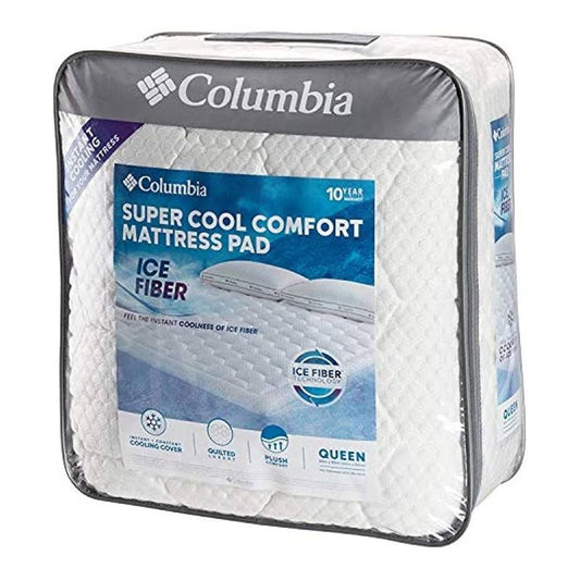Ice Fiber Mattress Pad, White, King