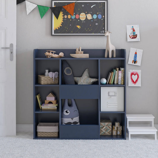 Home Charli Kids Large Toy Storage Bookcase, Navy