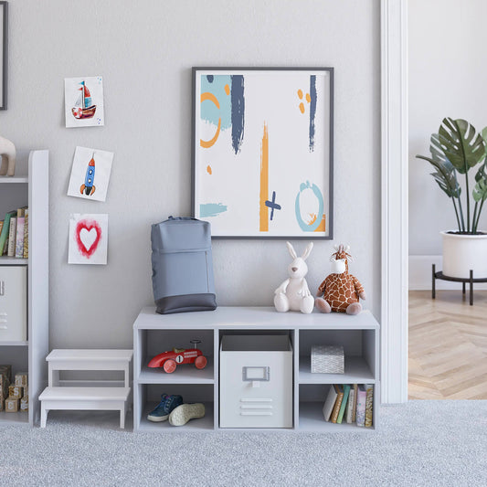 Home Charli Kids 5 Cube Bench, Dove Gray