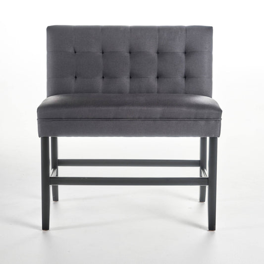 House Kenan Dark Charcoal Fabric Barstool Bench