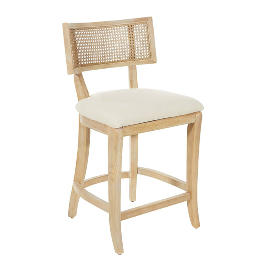 Home Furnishings Alaina 26" Fabric Counter Stool In Linen