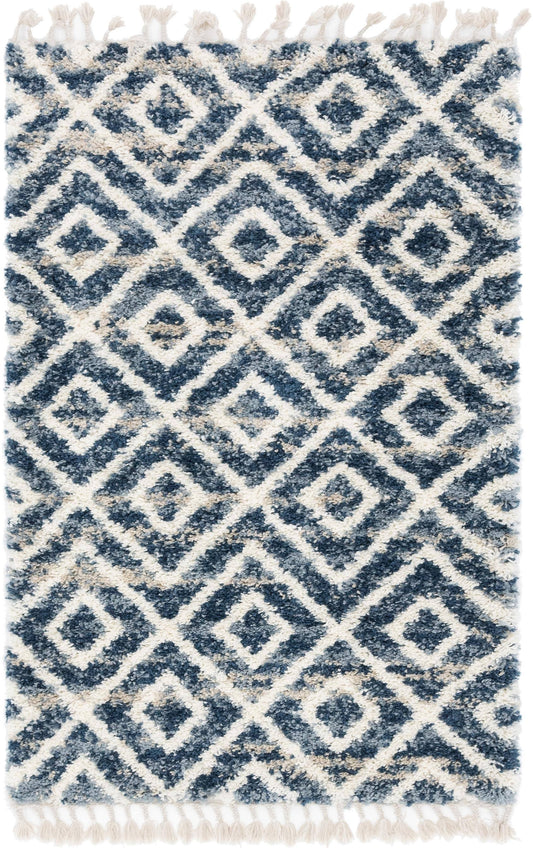 Hygge Shag Diamond Blue 8 Ft. X 10 Ft. Area Rug