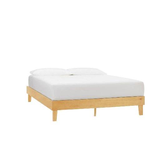 Honey Wood King Platform Bed (75.55 In. W X 12 In. H)
