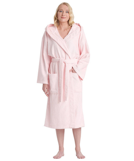 Hooded Full Ankle Length Premium Fleece Bathrobe - Plum