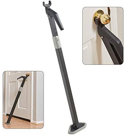 Home Security Door Knob Jammer Bar Adjustable Commercial Grade Residential Black