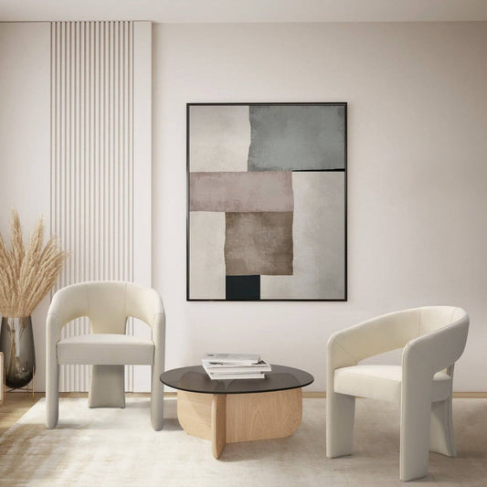 Home Sinatra Dining Chair 1 Piece In Beige | Faux Leather