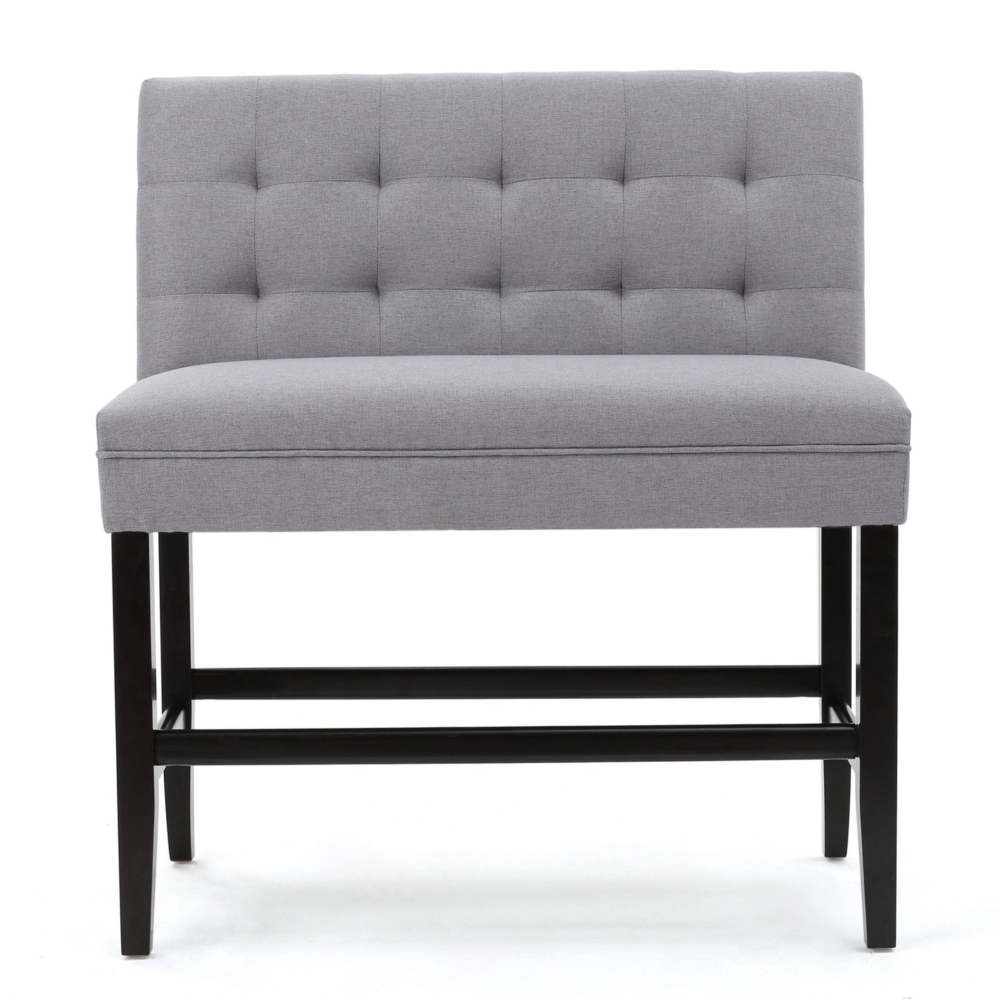 House Kenan Light Grey Fabric Barstool Bench