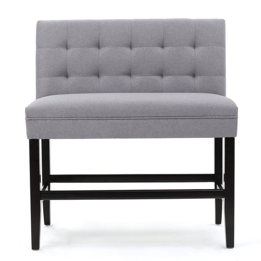 House Kenan Light Grey Fabric Barstool Bench