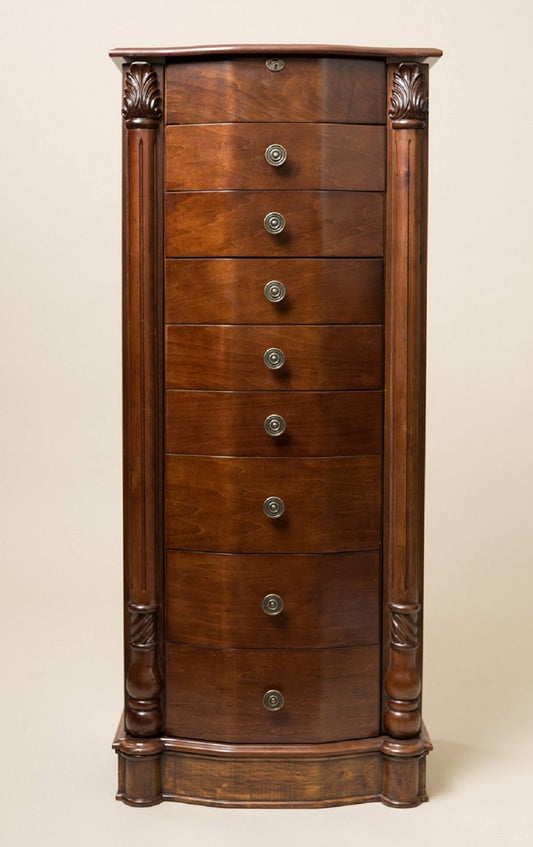 Honey Louis Jewelry Armoire Walnut, Brown