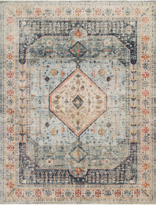 Home Graham Rug By Joanna Gaines - Blue & Ant. Ivory - 5'5" X 7'6"