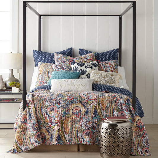 Home Nanette King Quilt Set, 3 Piece - Navy