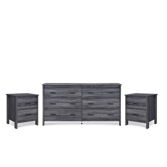 House Hysham 3 Piece Dresser And Nightstand Set, Walnut