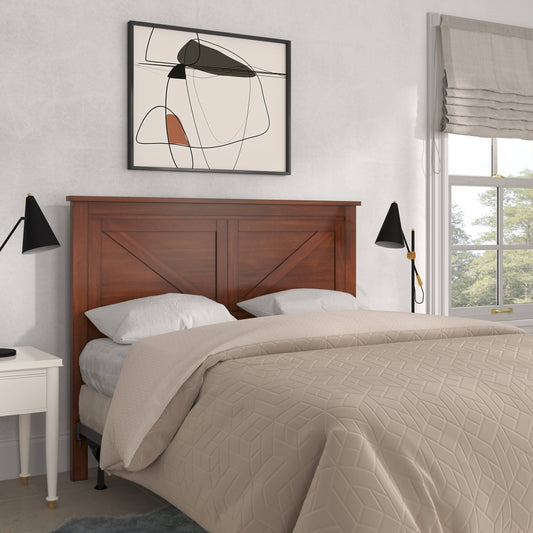 Home Wood Panel Headboard | Full | Farmhouse Style | Cherry