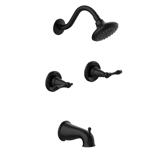 House Oakmont 2-Handle Bath And Shower Trim With Valve In Matte Black 595686