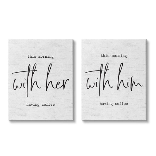 Home Decor This Morning With Him And Her Romantic Framed Wall Art 2-Piece Set