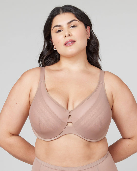 Illusion Lace Minimizer Bra - Womens - Vintage Rose / Café - 38d