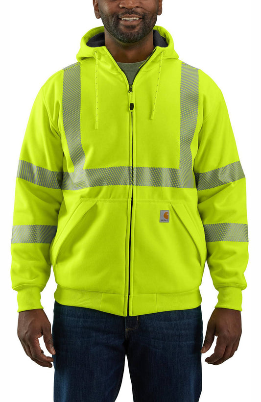 High-Visibility Loose Fit Midweight Thermal-Lined Full-Zip Class 3 Sweatshirt