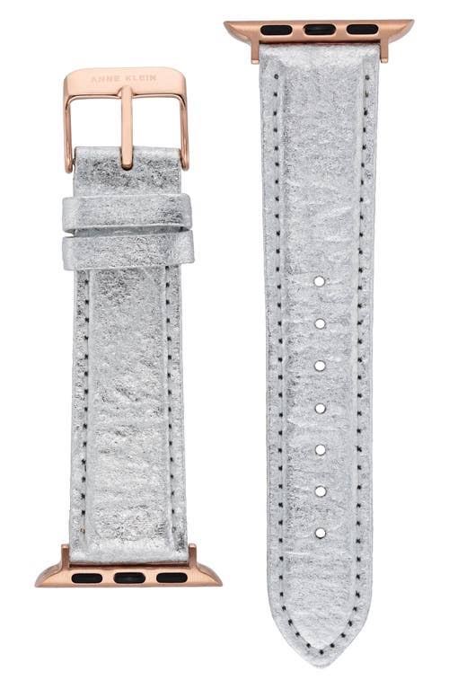 Iconsidered Pineapple Leather Apple Watch Watchband In Silver