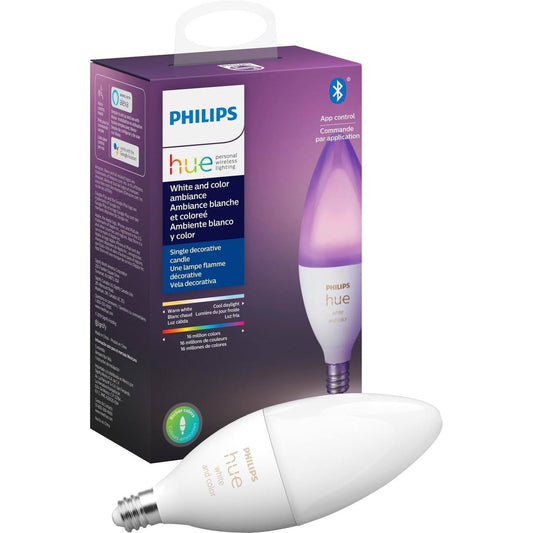 Hue White & Color Ambiance 40w Equivalent B39 Candelabra Led Decorative Light Bulb