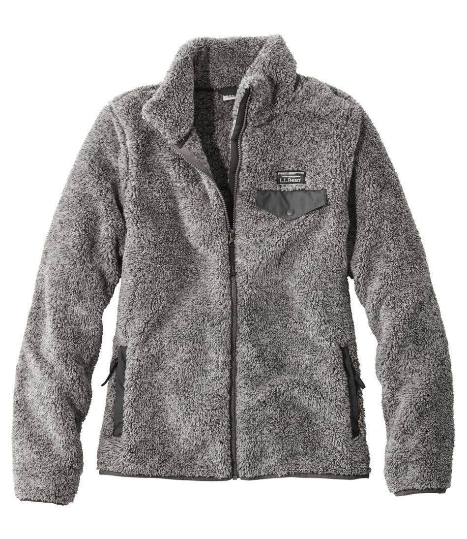 Hi-Pile Fleece Full Zip Jacket Women's Clothing Frost Gray Heather/Alloy Gray : Xl