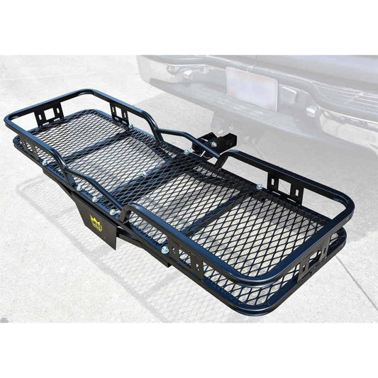 Hitch-Mounted Cargo Rack | 500 Lbs Capacity | Fits 2” Receiver Hitches | Heavy-Duty Black Powder Coated Steel