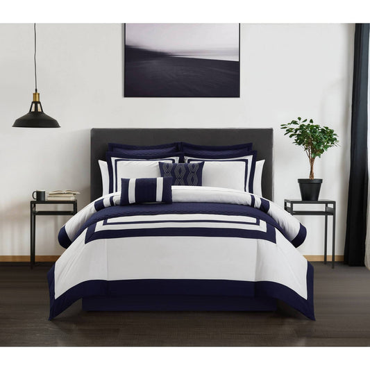 Hortense Comforter Set, Black, Twin