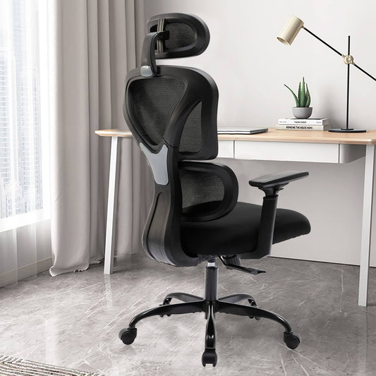 High Back Ergonomic Office Chair For Wooden Floor White