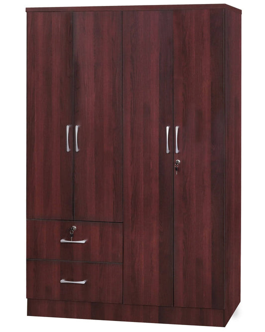 Home Products Luna Modern Wood 4 Doors 2 Drawers Armoire In Mahogany