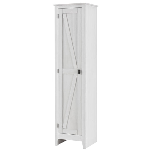 Home Farmington 18" Wide Storage Cabinet, 4 Shelves, Ivory Pine