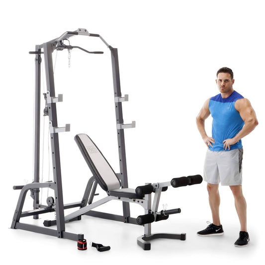 Home Gym Fitness Cage System Machine With Weight Lifting Bench