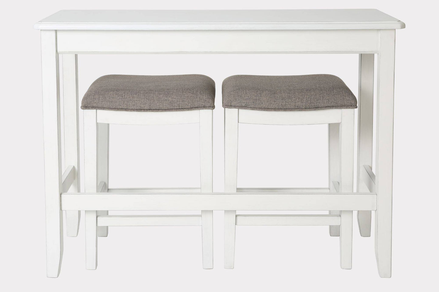Home Sofa Table With Two Stools (White/Gray)