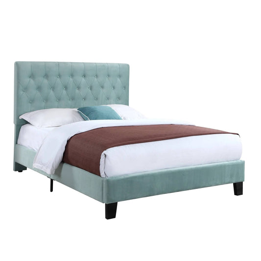Home Amelia Light Blue Twin Upholstered Bed